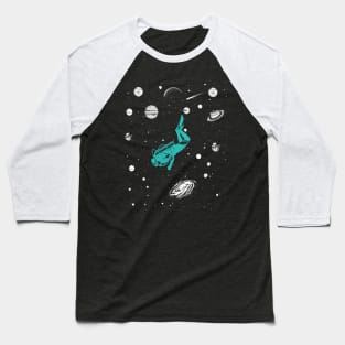 Scuba Diving In Saturn Solar System Space Scuba Diver Baseball T-Shirt